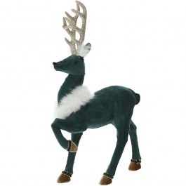 Christmas Decorative Deer Figure 78175 20x11x34cm Multi-Green MULTI-GREEN