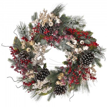 Χριστουγεννιάτικο Στεφάνι Με Berries 81620 55cm Multi