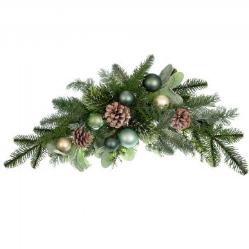 Flower Arch With Pine Cones & Balls 91035 66cm Green