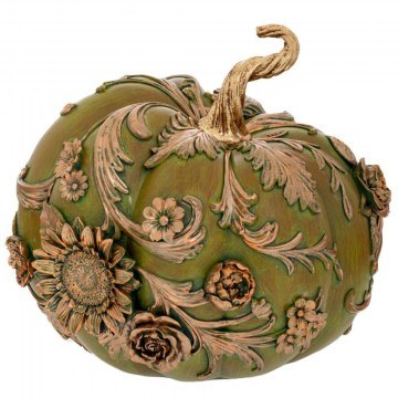 Decorative Embossed Pumpkin 90800 27,5x27,5x25cm Green