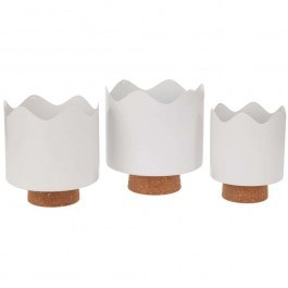 Κασπώ (Σετ 3Τμχ) 93105 Φ19x21/17x19/14x17cm Natural-White WHITE