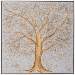 Canvas Painting Tree 92735 120x120cm Grey-Gold