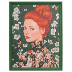 Πίνακας Χειροποίητος Γυναίκα Με Λουλούδια 92502 100x130cm Multi