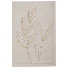Πίνακας Ανάγλυφος Leaves 91882 80x120cm Cream-Gold