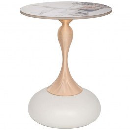 Τραπεζάκι Βοηθητικό 91728 Φ42x52cm Cream-Gold CREAM-GOLD