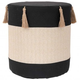 Σκαμπό 91738 Φ34x37cm Black-Cream CREAM-BLACK