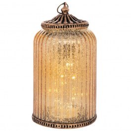 Φανάρι Με Φως Led 92584 11,5x11,5x20cm Gold GOLD