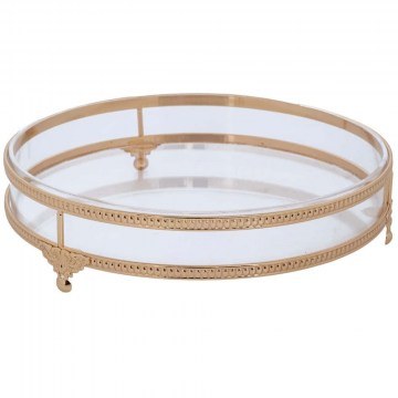 Decorative Tray 92619 26x26x6cm Gold