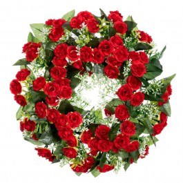 Στεφάνι Με Τριαντάφυλλα 92856 40cm Red RED