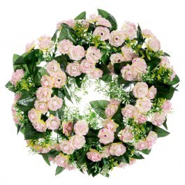 Στεφάνι Με Τριαντάφυλλα 92855 40cm Pink PINK