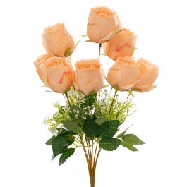 Decorative Bouquet With 9 Rose 90012 40cm Coral CORAL