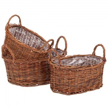 Καλάθια Αποθήκευσης 93072 (Σετ 3Τμχ) 37x25x15cm/32x21x14cm/28x17x13cm Natural-Brown