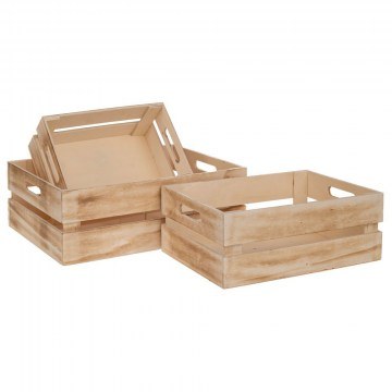 Καλάθια Αποθήκευσης 93084 (Σετ 3Τμχ) 38x28x13cm/33x23x12cm/27x18x11cm Natural