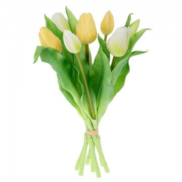 Διακοσμητικό Μπουκέτο Τουλίπες 92294 Φ4x30cm Yellow-White-Green