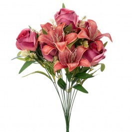 Διακοσμητικό Μπουκέτο 92875 Με Λίλιουμ 53cm Beauty Fuchsia FUCHSIA