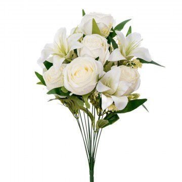 Διακοσμητικό Μπουκέτο 92877 Με Λίλιουμ 53cm White