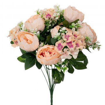 Διακοσμητικό Μπουκέτο 92878 Με 12 Λουλούδια 48cm Cream