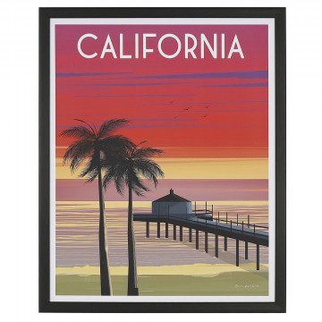 Canvas Wall Art 76460 Retro California Theme 40x50cm Black-Multi