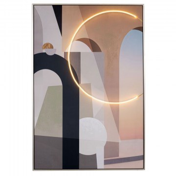 Κάδρο Σε Καμβά Κύκλος 92721 Με Φως Led 80x120cm Multi
