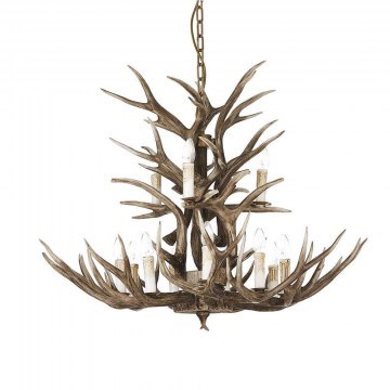 Ceiling Lamp Chalet 113975 100x75/170cm 12xE14 40W Brown Ideal Lux