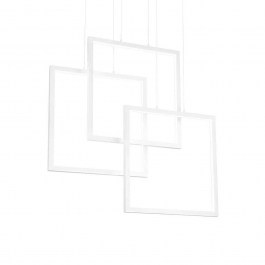 Φωτιστικό Οροφής Frame Quadrato 253596 73x85/145x18cm LED 80W 3000K White Ideal Lux WHITE