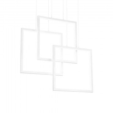 Ceiling Lamp Frame Quadrato 253596 73x85/145x18cm LED 80W 3000K White Ideal Lux