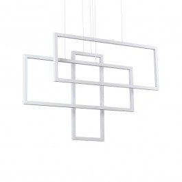 Φωτιστικό Οροφής Frame Rettangolo 253589 103x80/120x18cm LED 93W 3000K White Ideal Lux WHITE