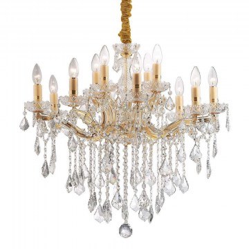 Ceiling Lamp-Chandelier Florian 035611 72x87/120cm 12xE14 Gold Ideal Lux