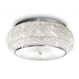 Φωτιστικό Οροφής-Πλαφονιέρα Pasha' 100746 55x21cm 10xE14 40W Chrome Ideal Lux CHROME