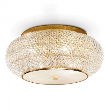 Ceiling Lamp Pasha' 100791 55x21cm 10xE14 40W Gold Ideal Lux