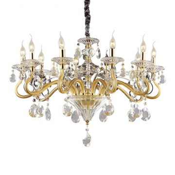 Ceiling Lamp-Chandelier Negresco 087771 85x70/110cm 10xE14 40W Gold Ideal Lux