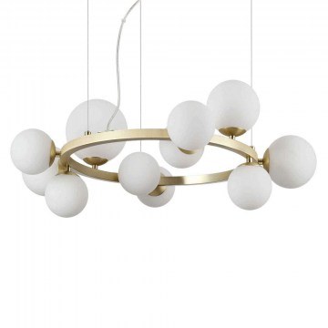 Φωτιστικό Οροφής Perlage 271392 Φ73x230cm 11xG9 15W 3000K Gold Ideal Lux