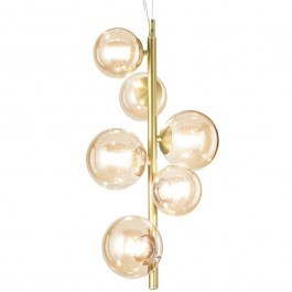 Pendant Lamp Perlage 317793 26x252cm 6xG9 15W Brass-Amber Ideal Lux BRASS-AMBER