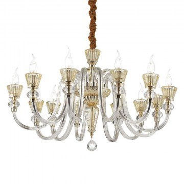 Ceiling Lamp-Chandelier Strauss 140612 84,5x76/203cm 12xE14 40W Gold Ideal Lux