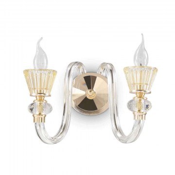 Φωτιστικό Τοίχου-Απλίκα Strauss 140599 43x23x22,5cm 2xE14 40W Gold Ideal Lux