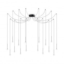 Φωτιστικό Οροφής Κρεμαστό Lucciola 284002 20x543,5cm LED 16W 3000K 1500Lm Black Ideal Lux BLACK