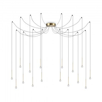 Φωτιστικό Οροφής Κρεμαστό Lucciola 284019 20x543,5cm LED 16W 3000K 1500Lm Brass Ideal Lux