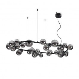 Hanging Ceiling Lamp Perlage 296753 143x93x216,5cm 30xG9 15W Black Ideal Lux BLACK