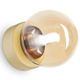 Wall Lamp - Sconce Perlage 317809 10x13,3x10cm 1xG9 15W Brass-Amber Ideal Lux BRASS-AMBER