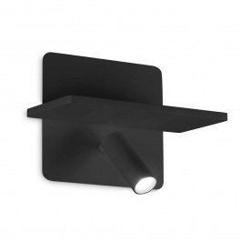Φωτιστικό Τοίχου - Απλίκα Piano 287300 18x12x14cm LED 10W 3000K 830Lm Black Ideal Lux BLACK