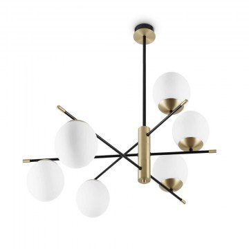 Ceiling Lamp Gourmet 289496 100x82cm E14 max 6x40W Black-Brass Ideal Lux