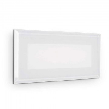 Recessed Wall Lamp Indio 255804 19x8,5cm LED 8W 3000K 960Lm White Ideal Lux