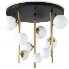 Ceiling Lamp Perlage 328423 D55x50cm 9xG9 15W Brass-White Ideal Lux WHITE-BRASS