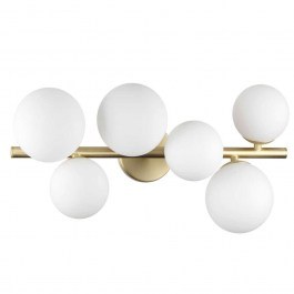 Φωτιστικό Τοίχου - Απλίκα Perlage 309279 327822 49x25x19,5cm 6xG9 15W Brass-White Ideal Lux WHITE-BRASS