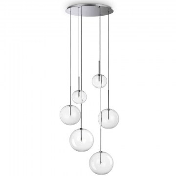 Pendant Lamp Equinoxe 317250 D65x225cm 6xG4 2W Chrome Ideal Lux