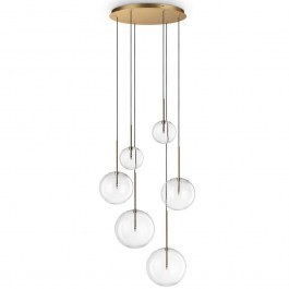 Pendant Lamp Equinoxe 317243 D65x225cm 6xG4 2W Brass Ideal Lux BRASS