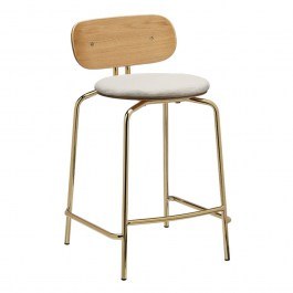 Σκαμπό Curious Teddy Fabric 5919-1C719-18 49x51x88.7cm Brass Teddy White LIGHT GREY