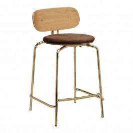 Σκαμπό Curious Teddy Fabric 5919-1C719-19 49x51x88.7cm Brass Teddy Brown BROWN