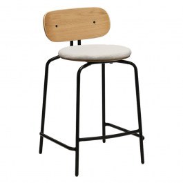 Σκαμπό Curious Teddy Fabric 5919-3C719-18 49x51x88.7cm Black Teddy White LIGHT GREY