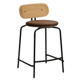 Σκαμπό Curious Teddy Fabric 5919-3C719-19 49x51x88.7cm Black Teddy Brown BROWN